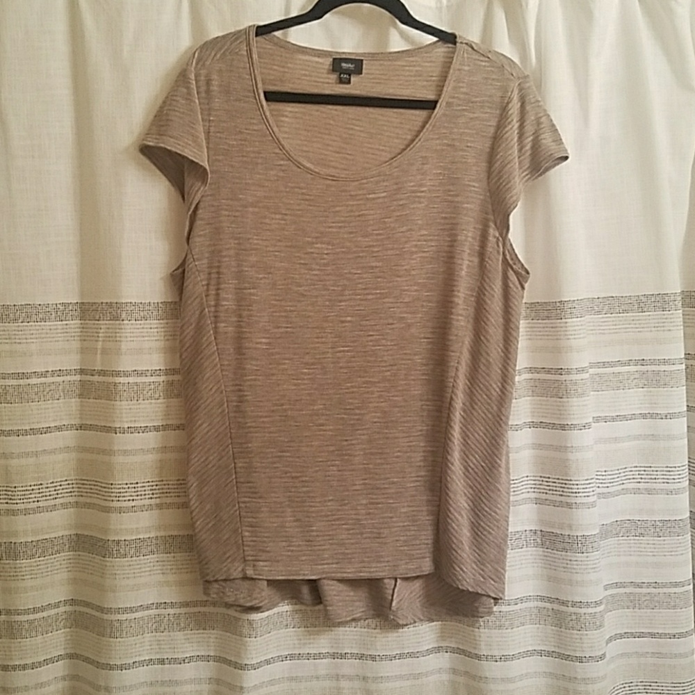 Mossimo XXL short sleeve seamed sweater taupe